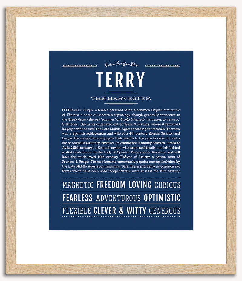 Terry (female) | Name Art Print