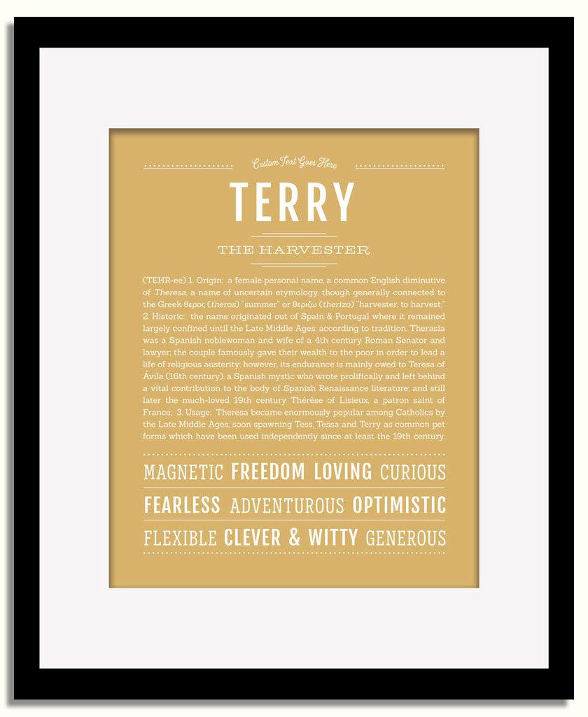 Frame Options | Matte Gold | Black Frame, Matted