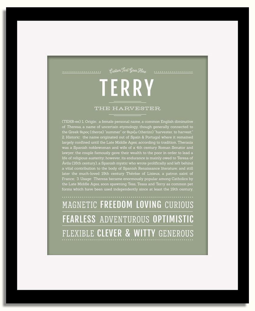 Frame Options | Sage | Black Frame, Matted