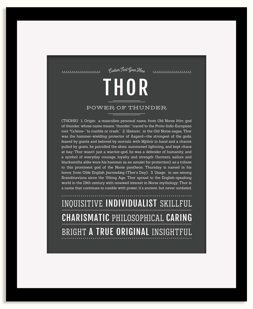 Frame Options | Charcoal Gray | Black Frame, Matted