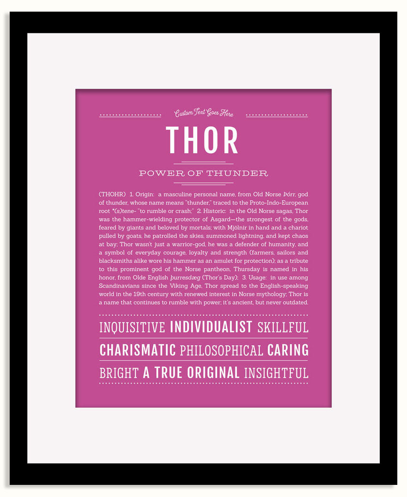 Frame Options | Dark Pink | Black Frame, Matted