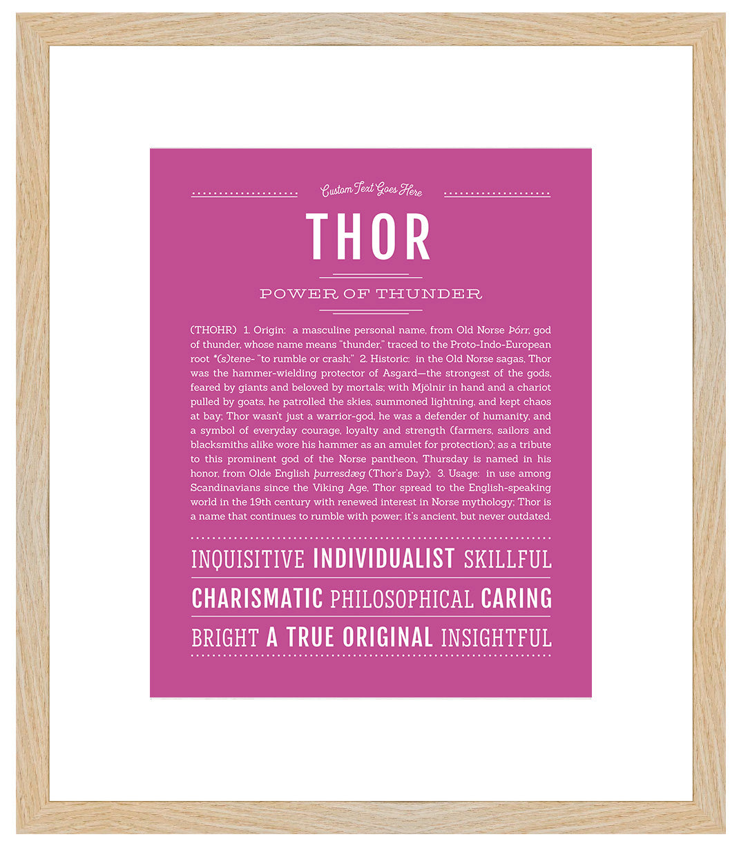 Frame Options | Dark Pink | Maple Frame, Matted