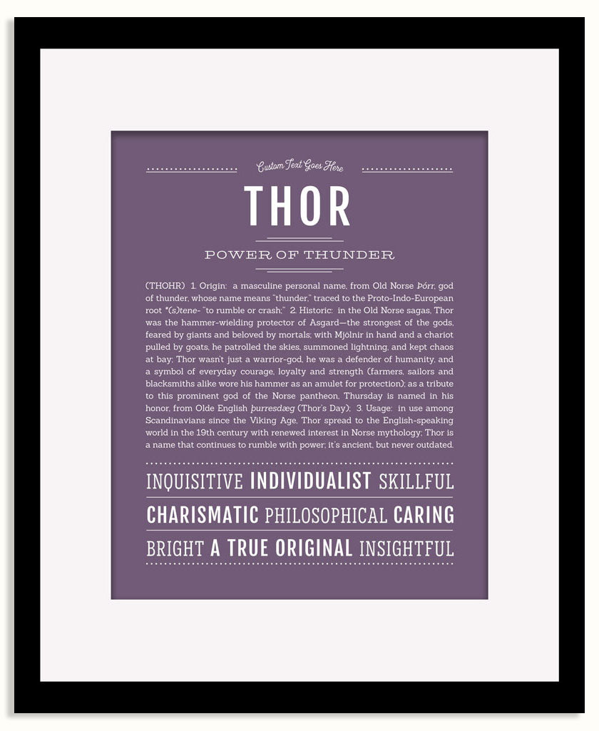Frame Options | Deep Purple | Black Frame, Matted