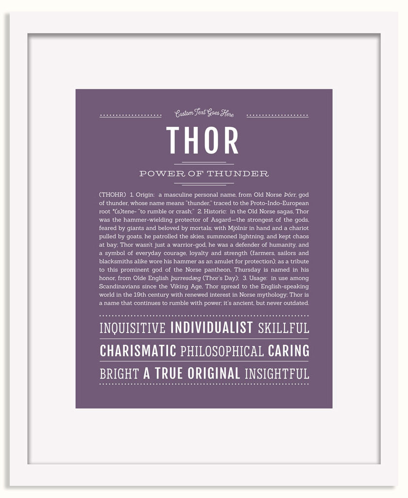 Frame Options | Deep Purple | White Frame, Matted