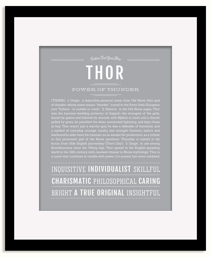 Frame Options | Light Gray | Black Frame, Matted