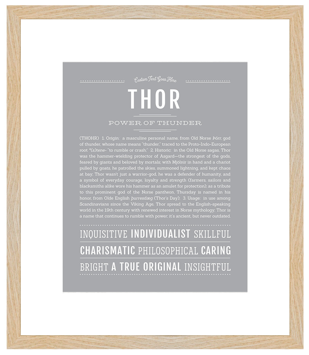 Frame Options | Light Gray | Maple Frame, Matted