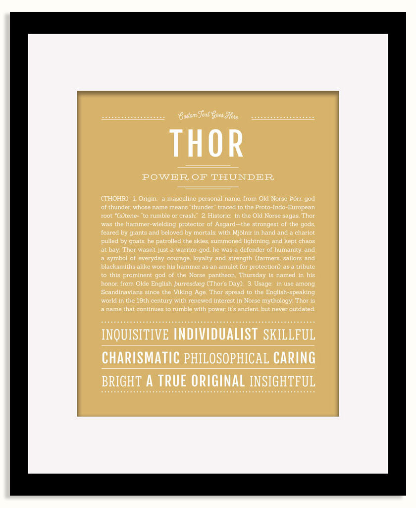Frame Options | Matte Gold | Black Frame, Matted