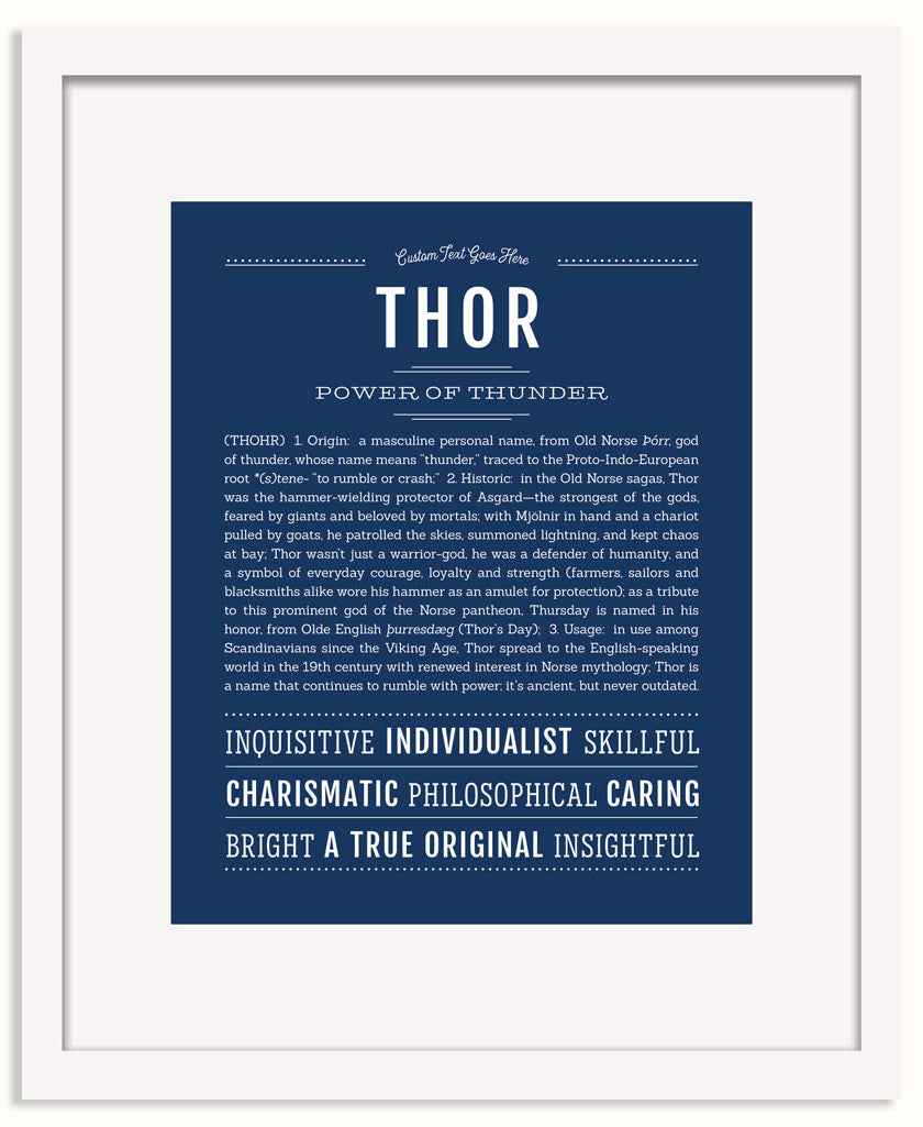 Frame Options | Midnight Blue | White Frame, Matted