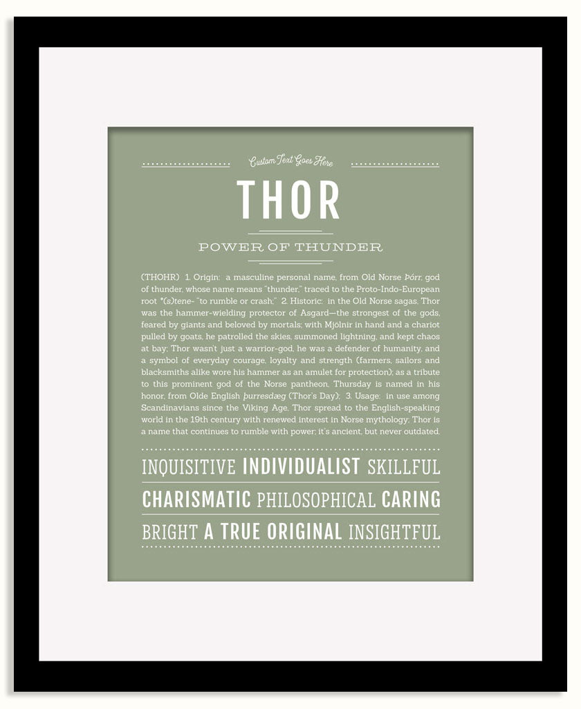 Frame Options | Sage | Black Frame, Matted