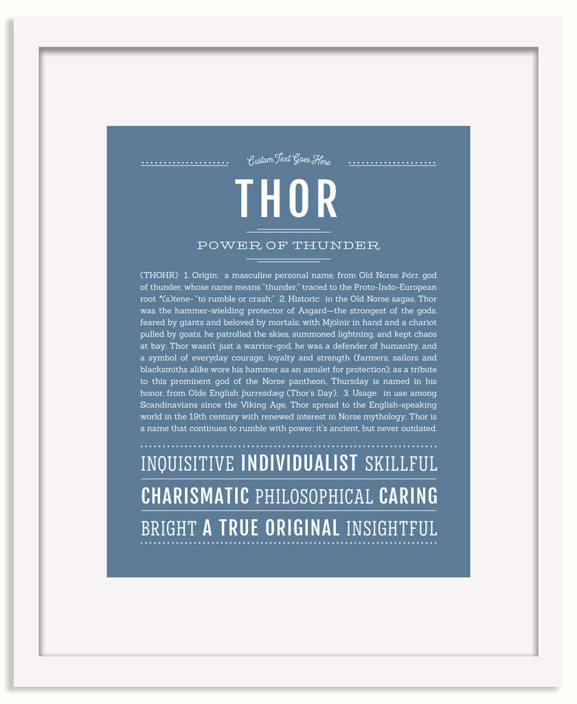 Frame Options | Steele Blue | White Frame, Matted