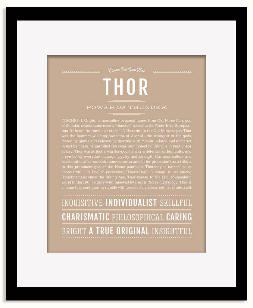 Frame Options | Tan | Black Frame, Matted