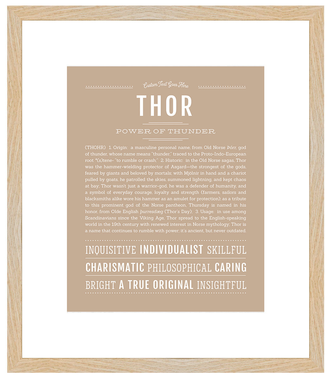 Frame Options | Tan | Maple Frame, Matted