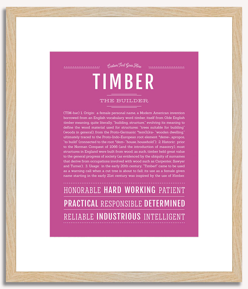 Timber (female) | Name Art Print