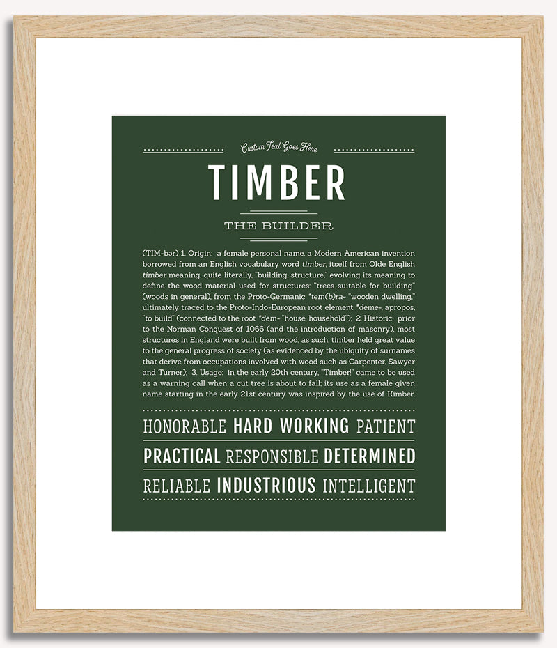 Timber (female) | Name Art Print