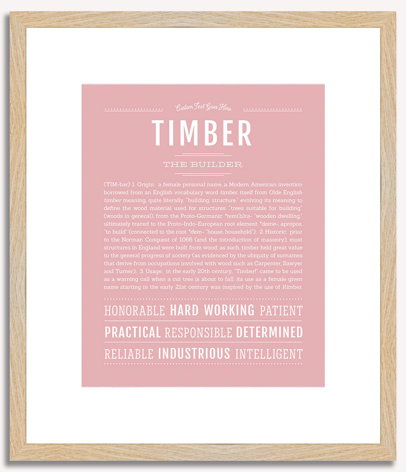 Timber (female) | Name Art Print