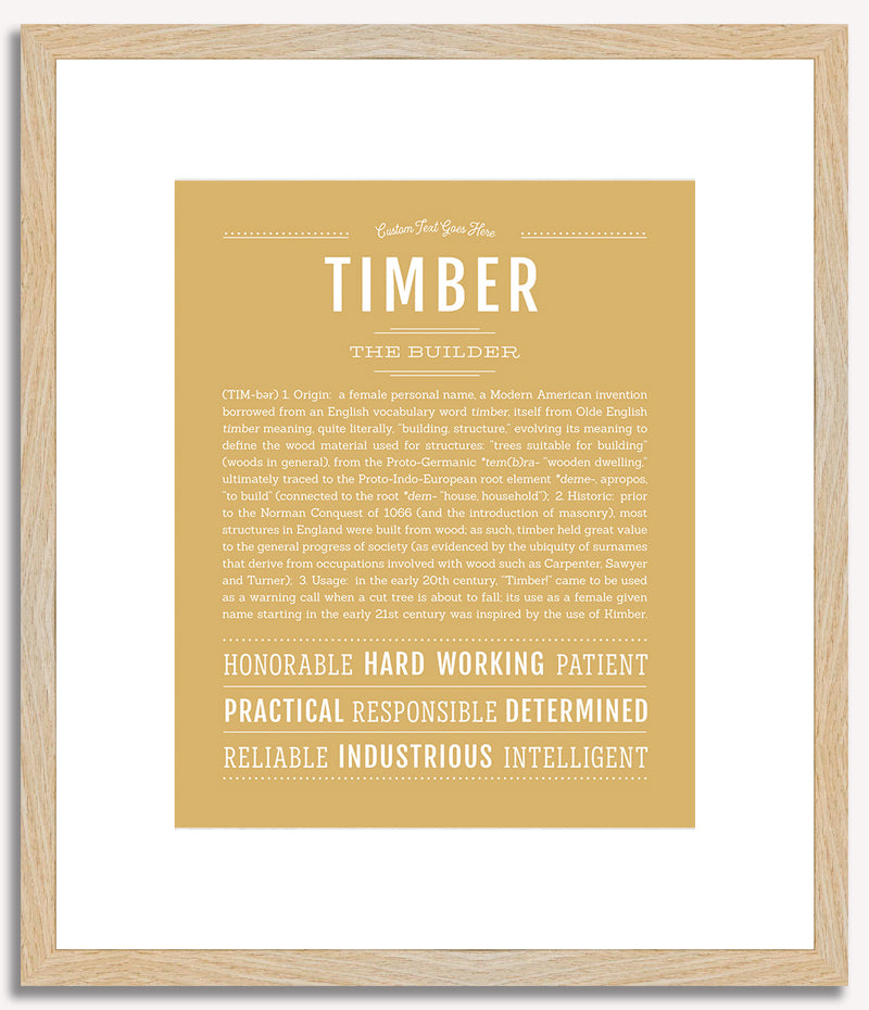 Timber (female) | Name Art Print