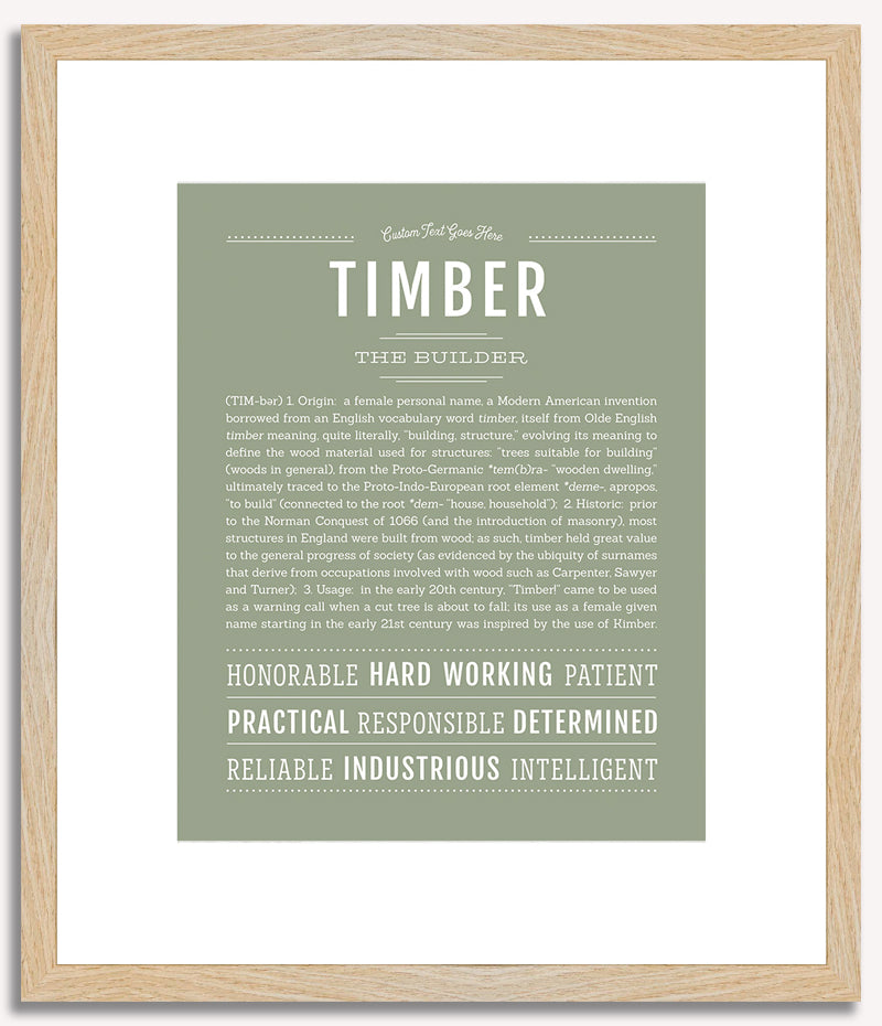 Timber (female) | Name Art Print