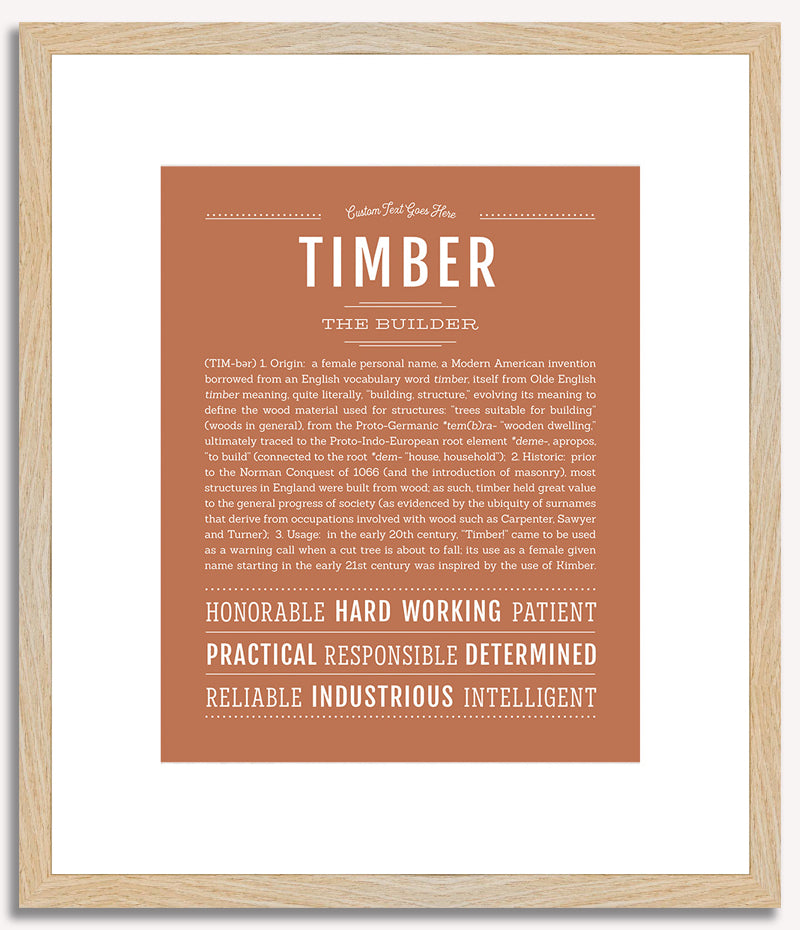 Timber (female) | Name Art Print