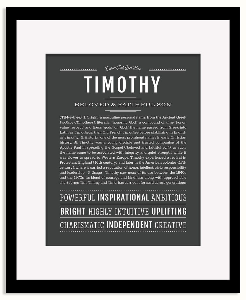 Frame Options | Charcoal Gray | Black Frame, Matted