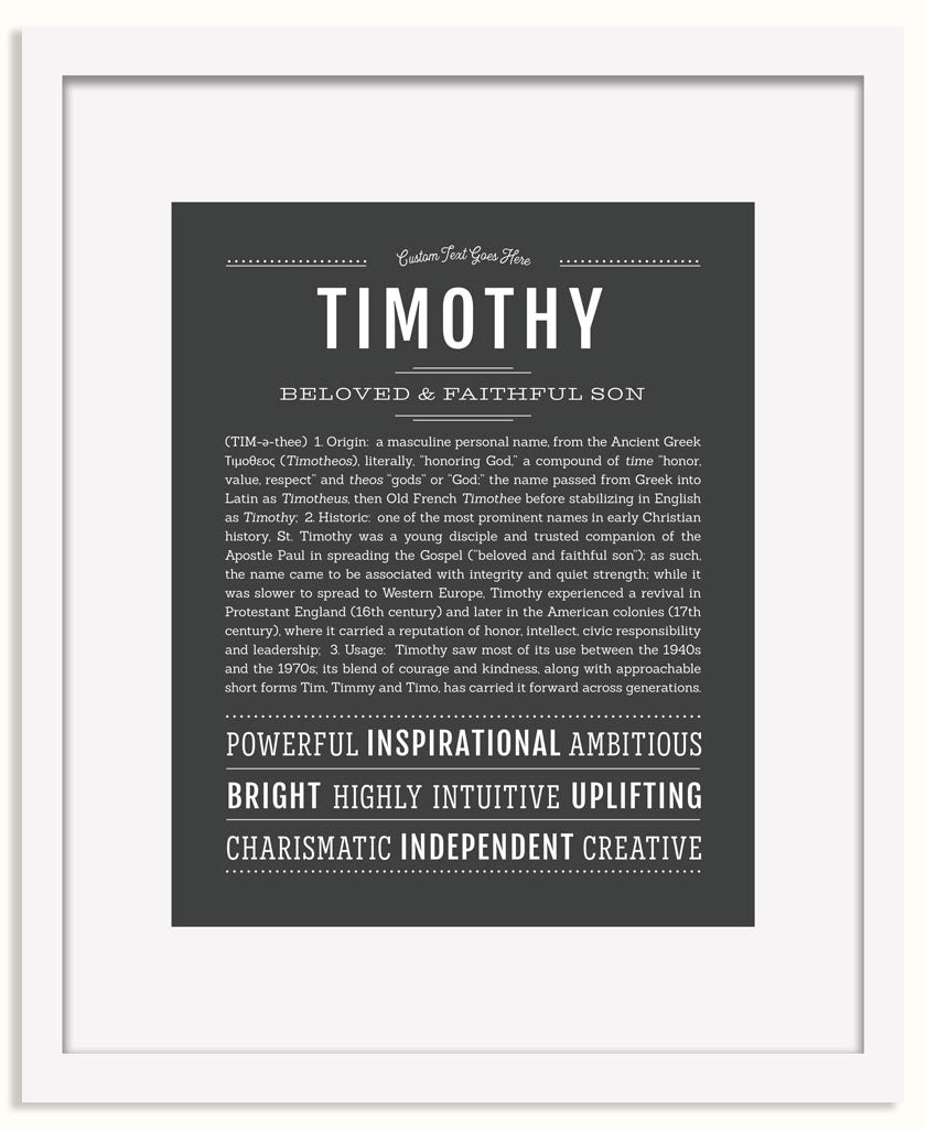 Frame Options | Charcoal Gray | White Frame, Matted