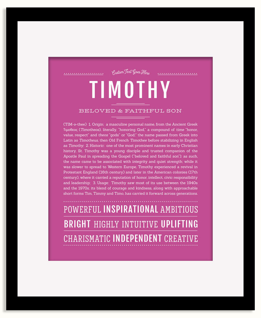 Frame Options | Dark Pink | Black Frame, Matted