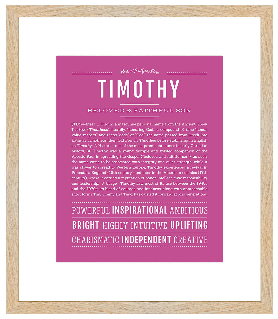 Frame Options | Dark Pink | Maple Frame, Matted