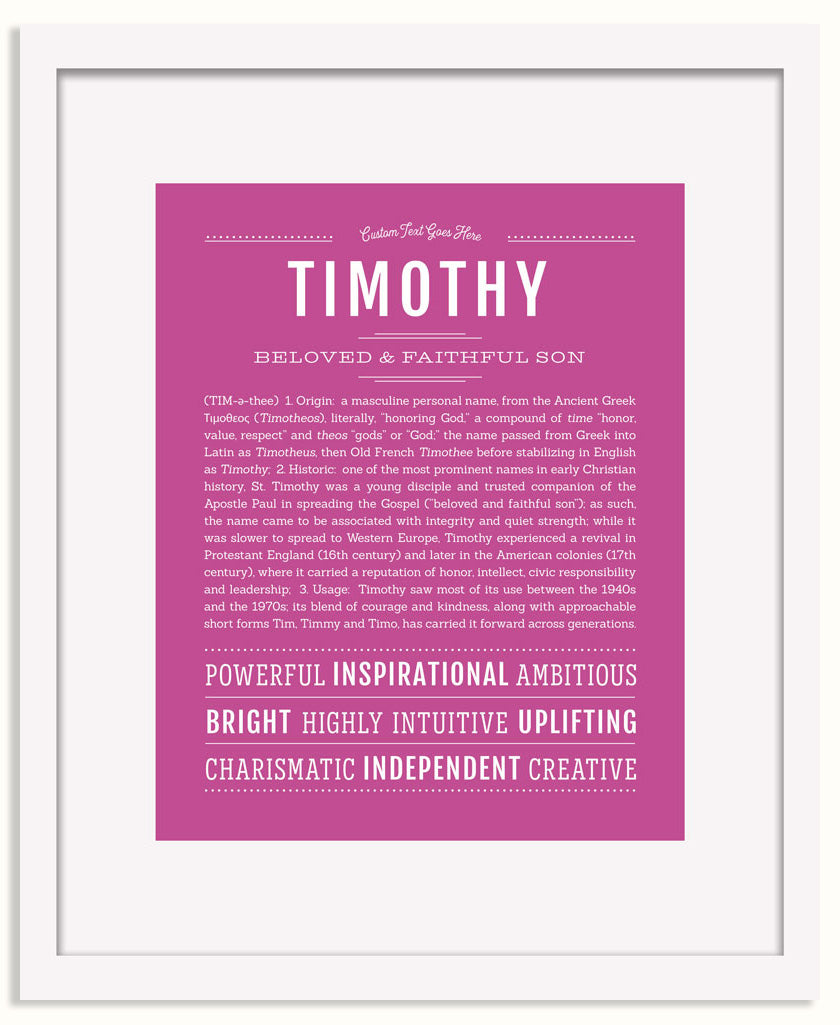 Frame Options | Dark Pink | White Frame, Matted