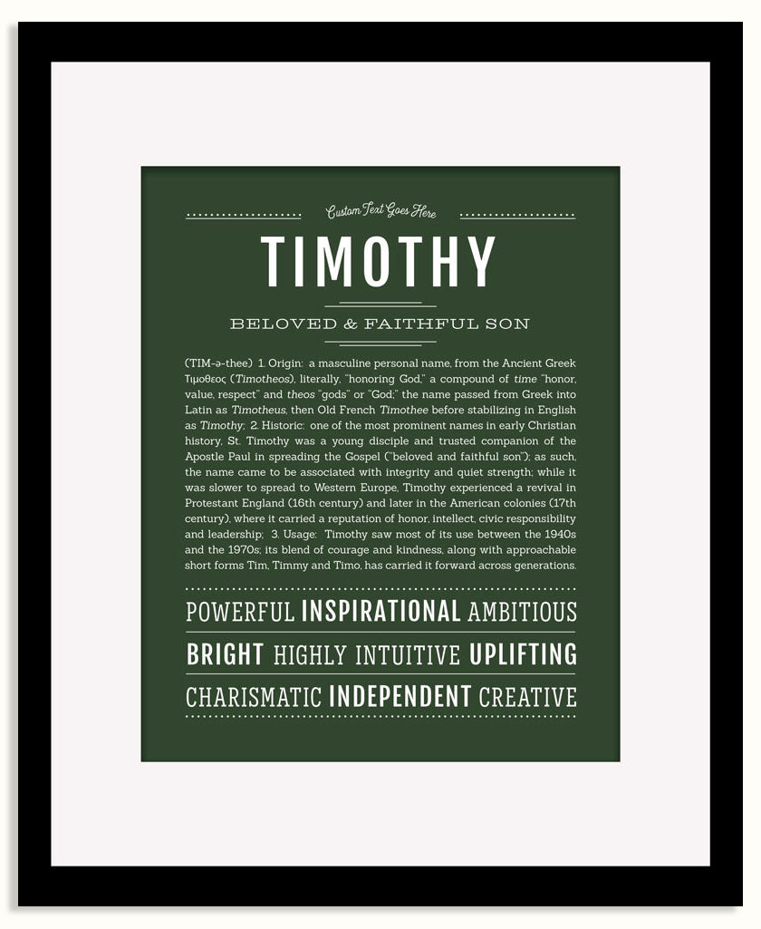 Frame Options | Deep Forest | Black Frame, Matted