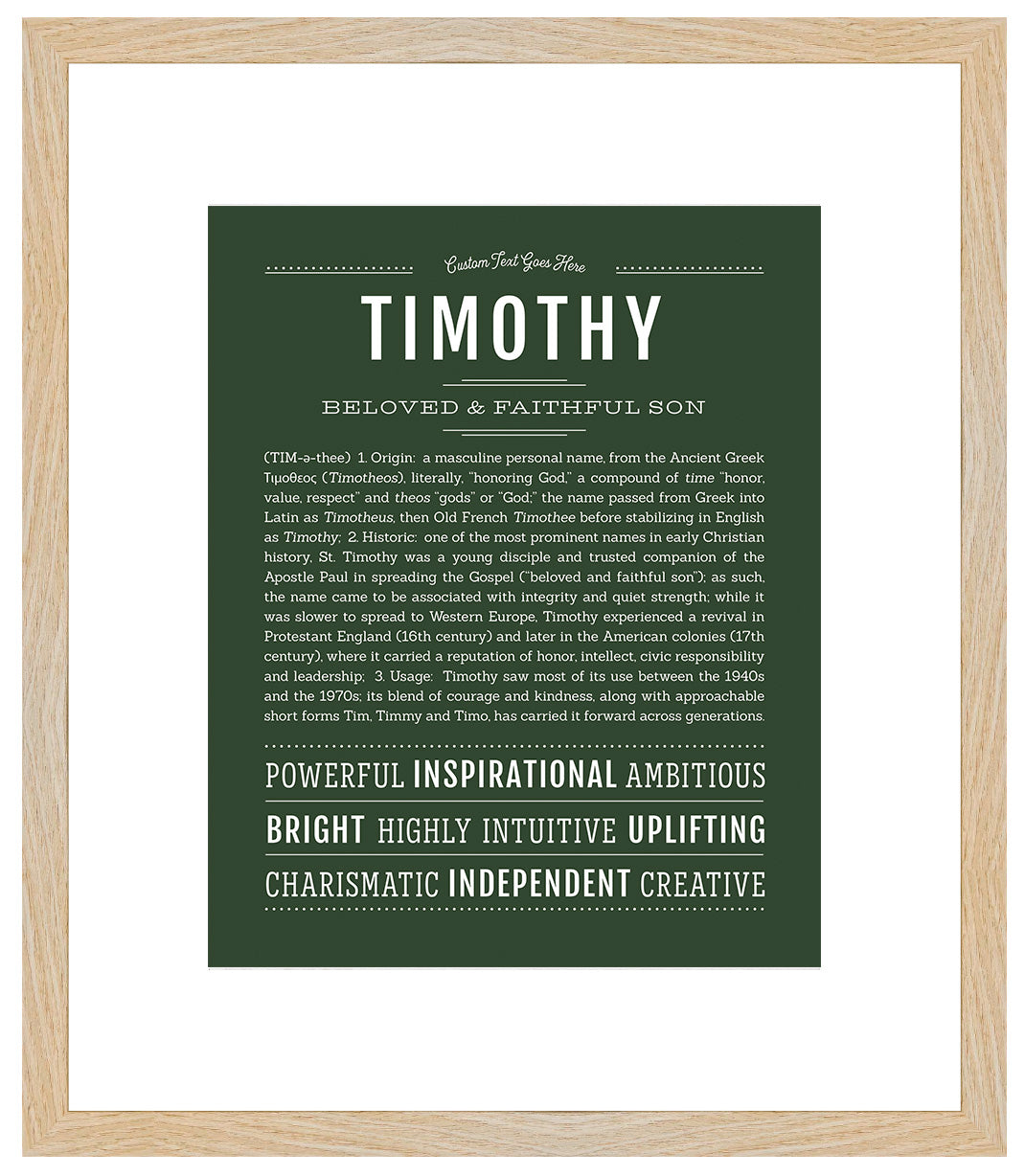 Frame Options | Deep Forest | Maple Frame, Matted