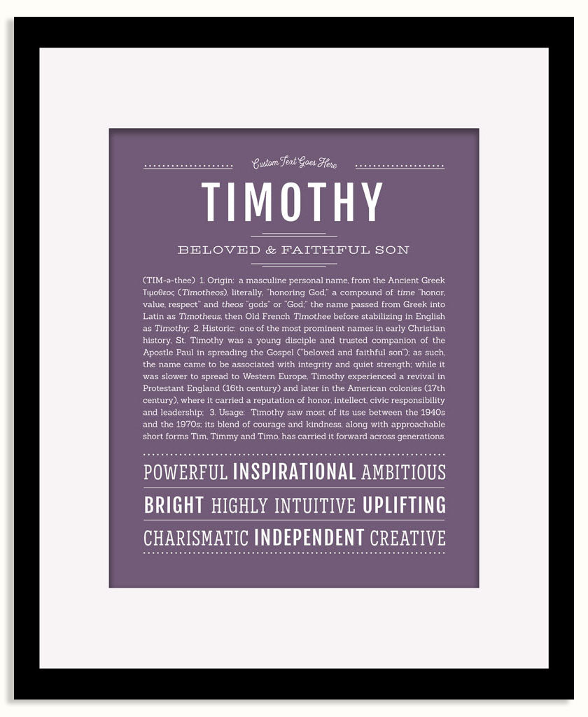 Frame Options | Deep Purple | Black Frame, Matted