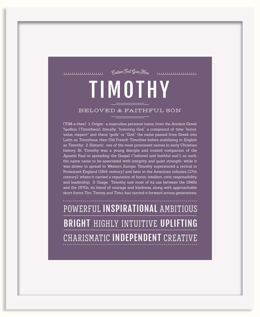 Frame Options | Deep Purple | White Frame, Matted