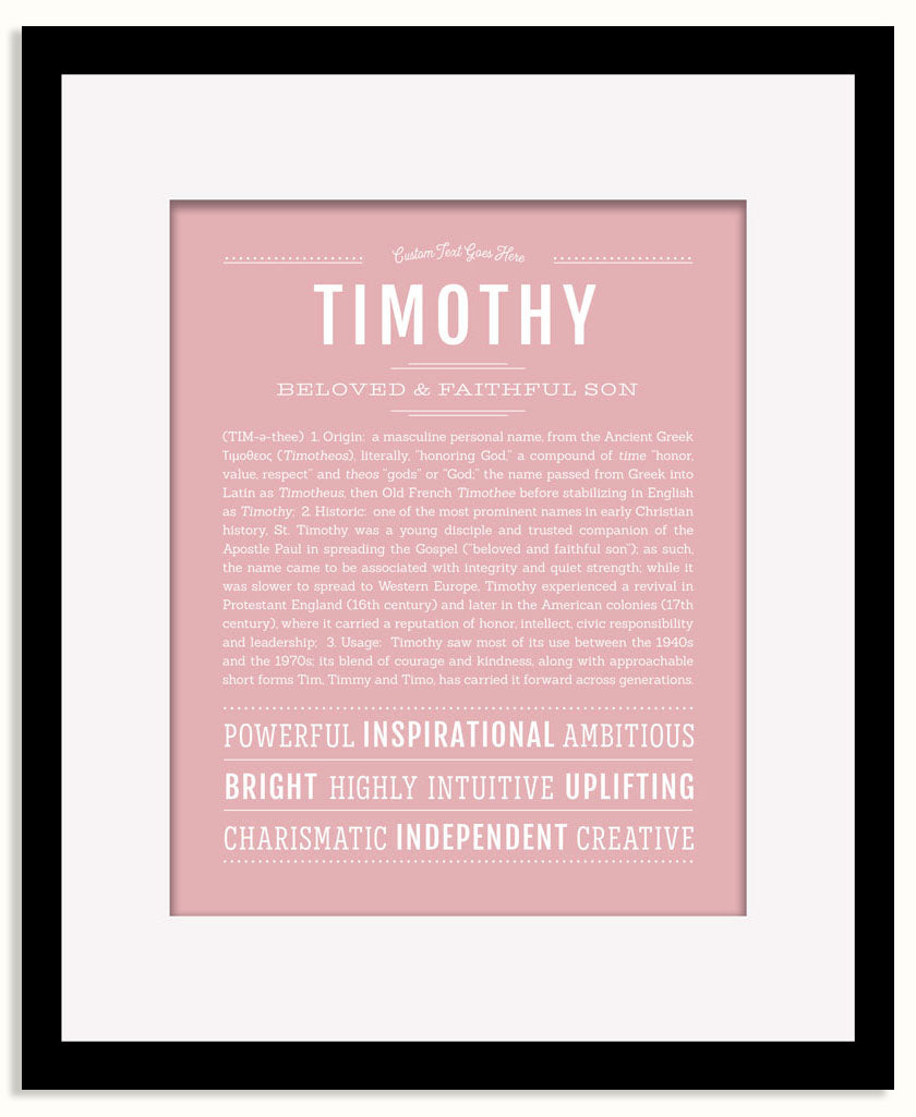 Frame Options | Dusty Rose | Black Frame, Matted