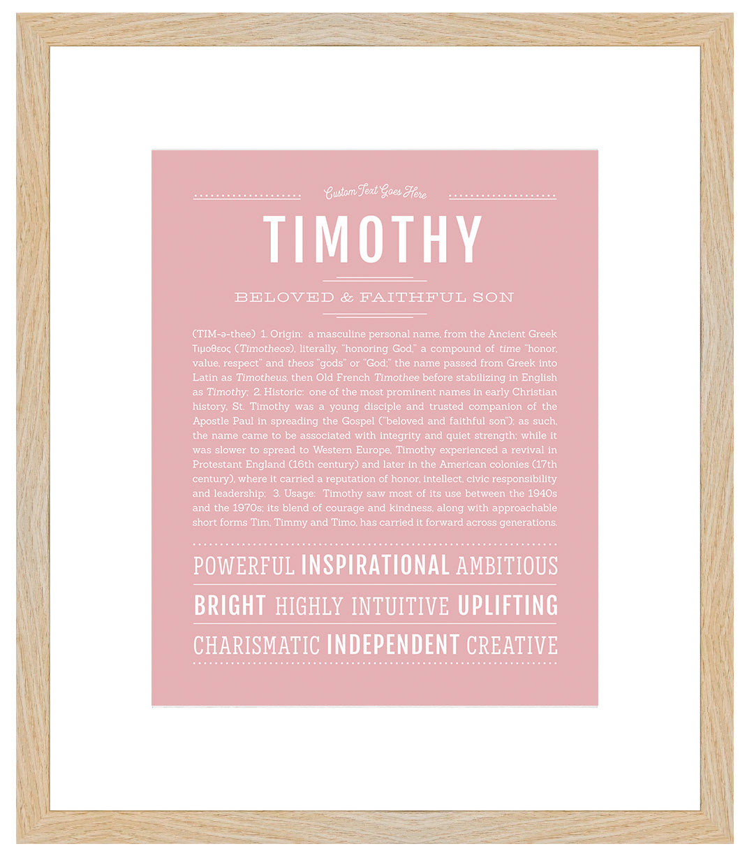 Frame Options | Dusty Rose | Maple Frame, Matted