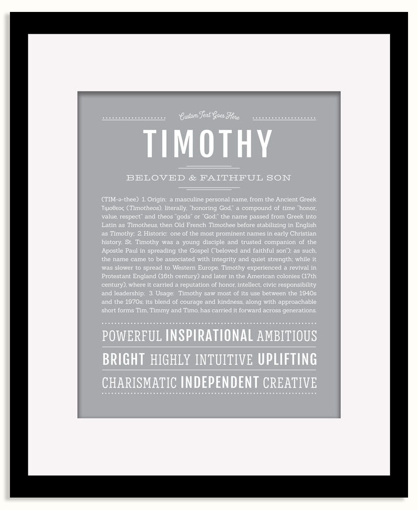 Frame Options | Light Gray | Black Frame, Matted