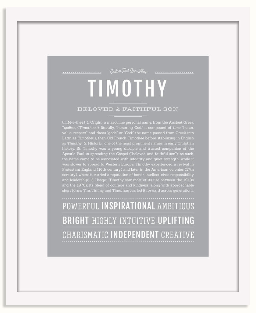 Frame Options | Light Gray | White Frame, Matted