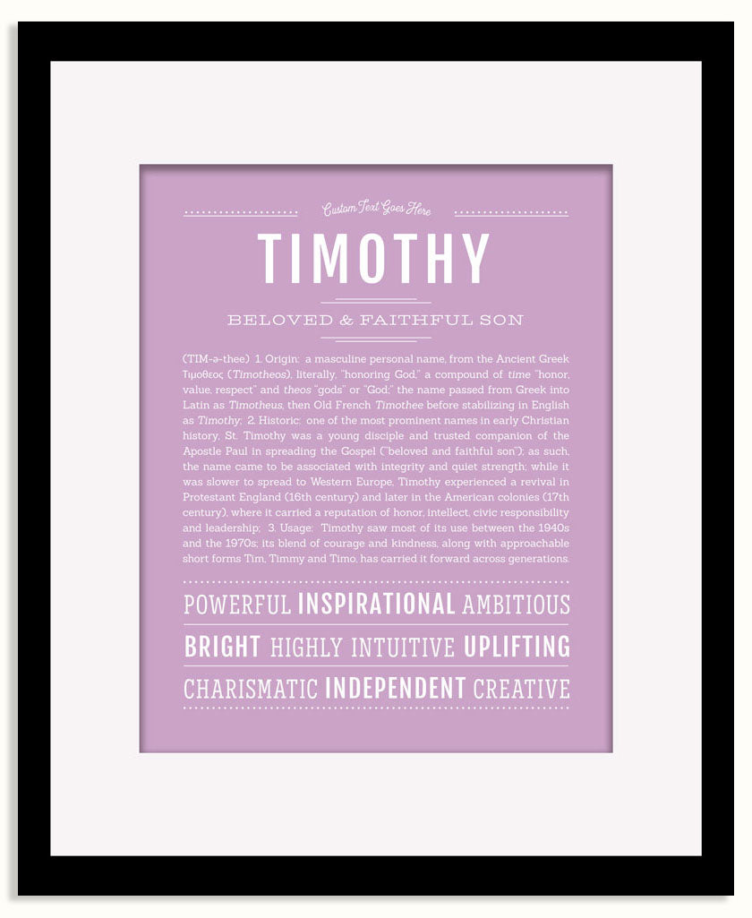 Frame Options | Lilac | Black Frame, Matted