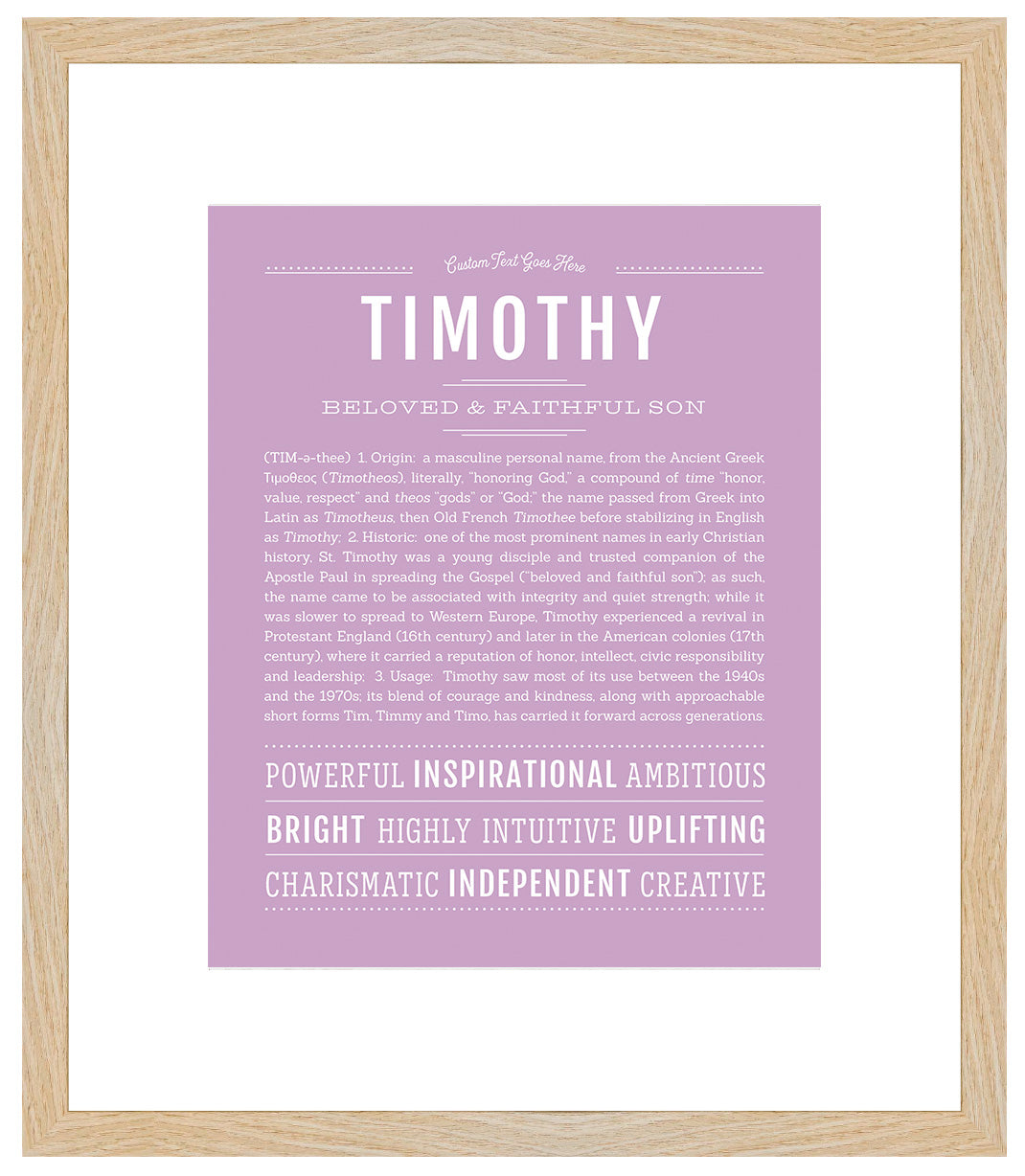 Frame Options | Lilac | Maple Frame, Matted