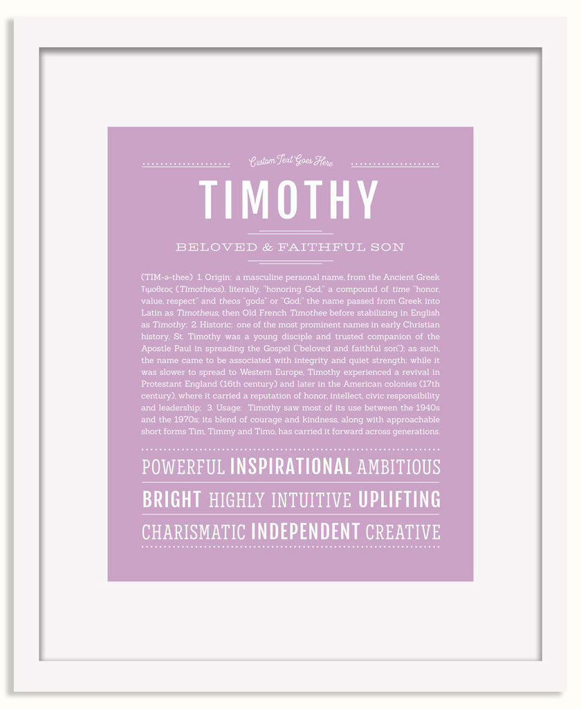 Frame Options | Lilac | White Frame, Matted