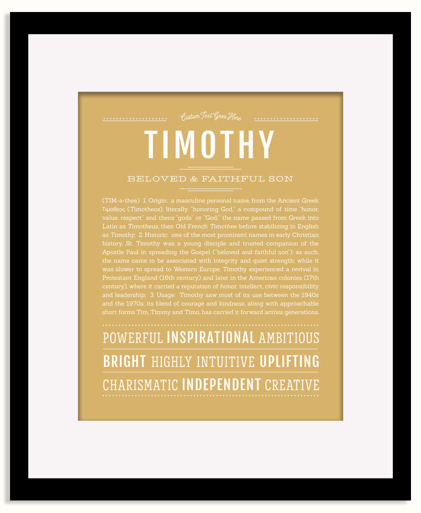 Frame Options | Matte Gold | Black Frame, Matted