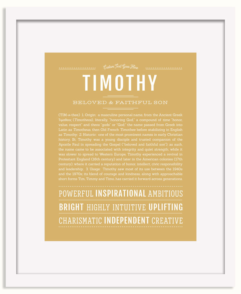 Frame Options | Matte Gold | White Frame, Matted