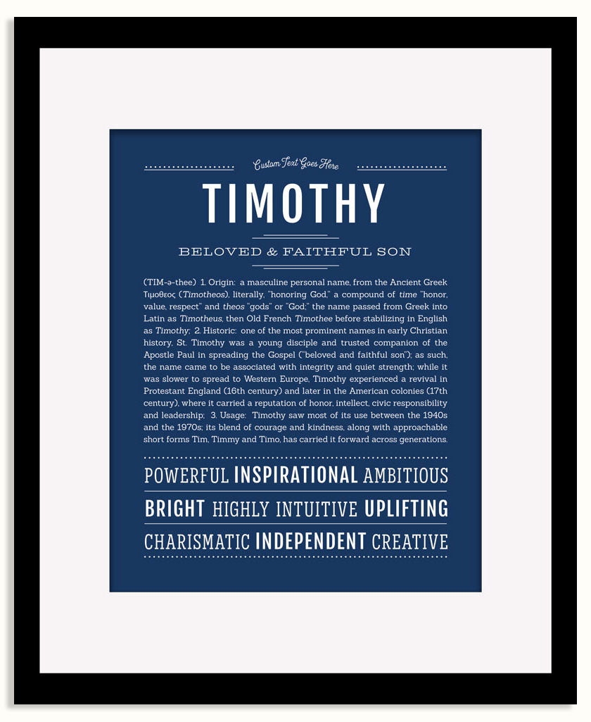 Frame Options | Midnight Blue | Black Frame, Matted