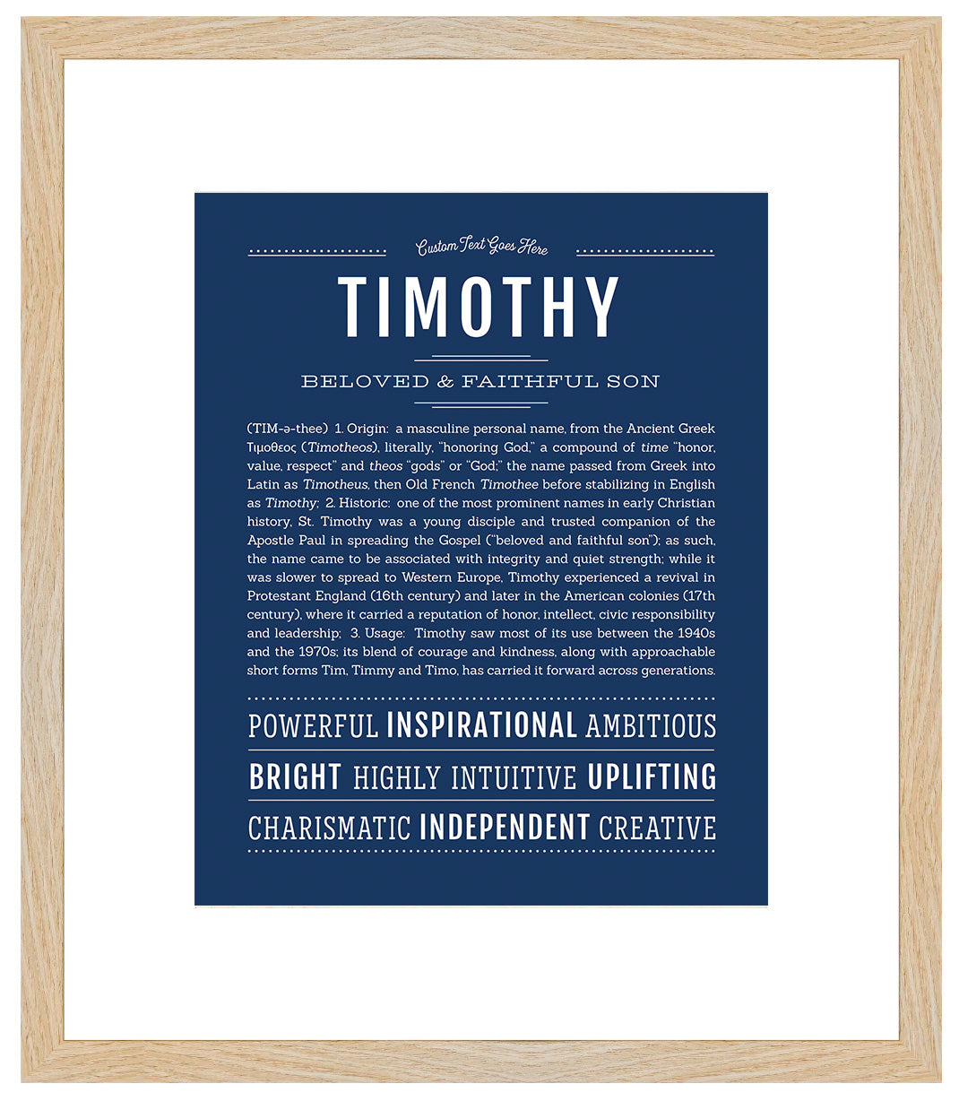 Frame Options | Midnight Blue | Maple Frame, Matted