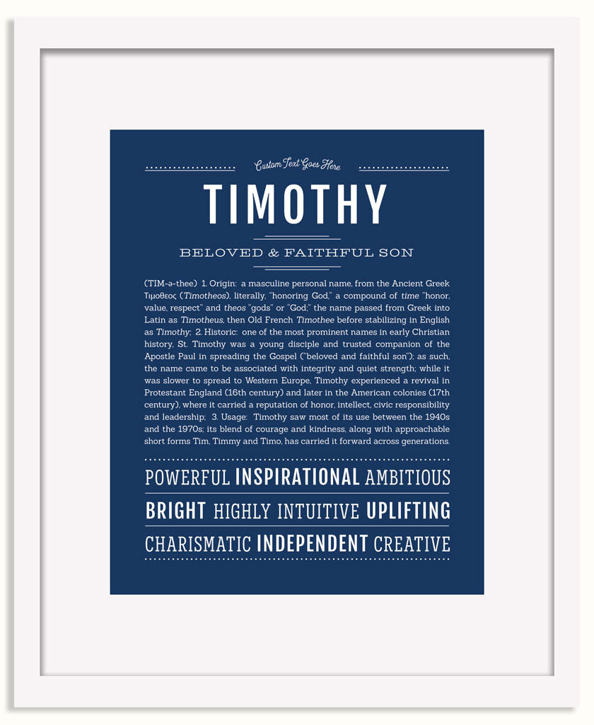 Frame Options | Midnight Blue | White Frame, Matted