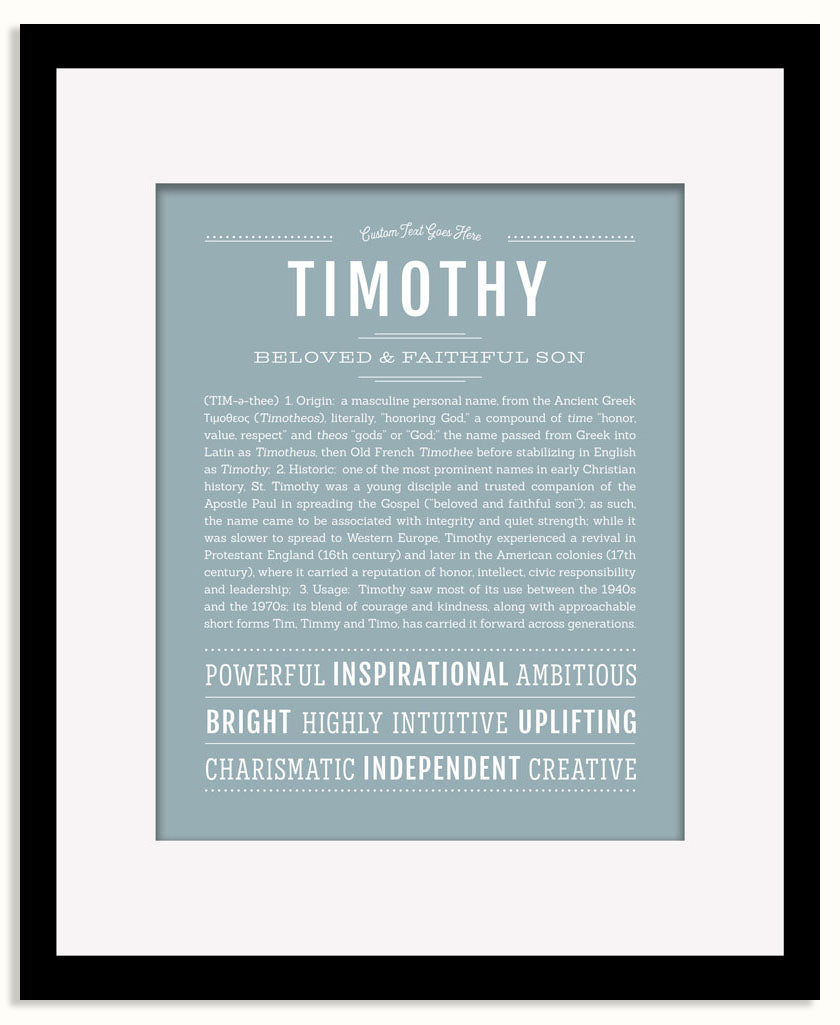 Frame Options | Powder Blue | Black Frame, Matted