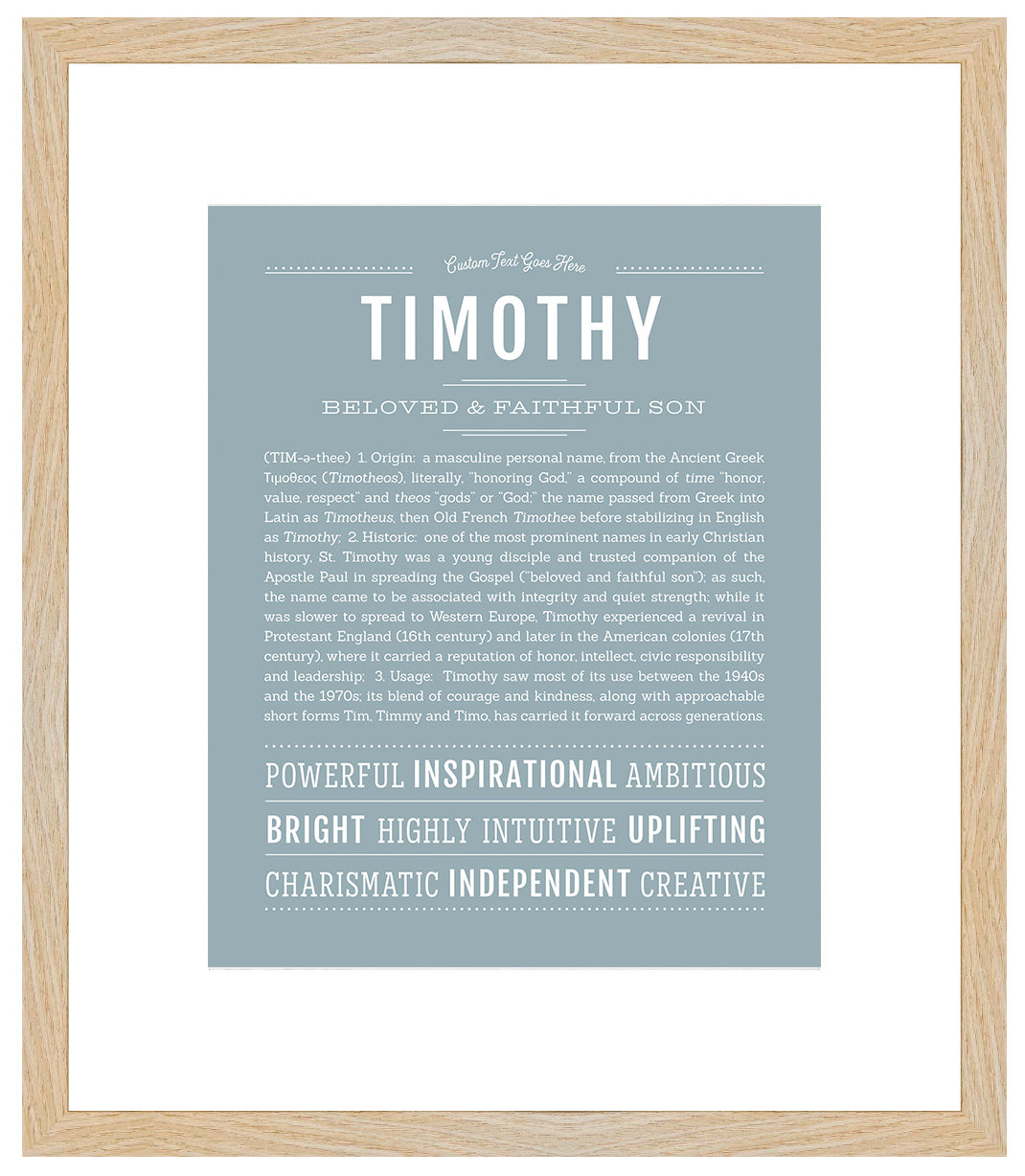 Frame Options | Powder Blue | Maple Frame, Matted