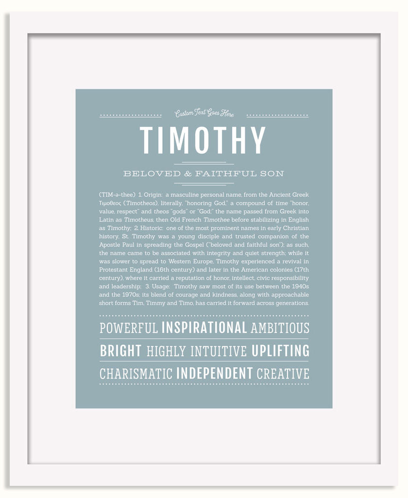 Frame Options | Powder Blue | White Frame, Matted