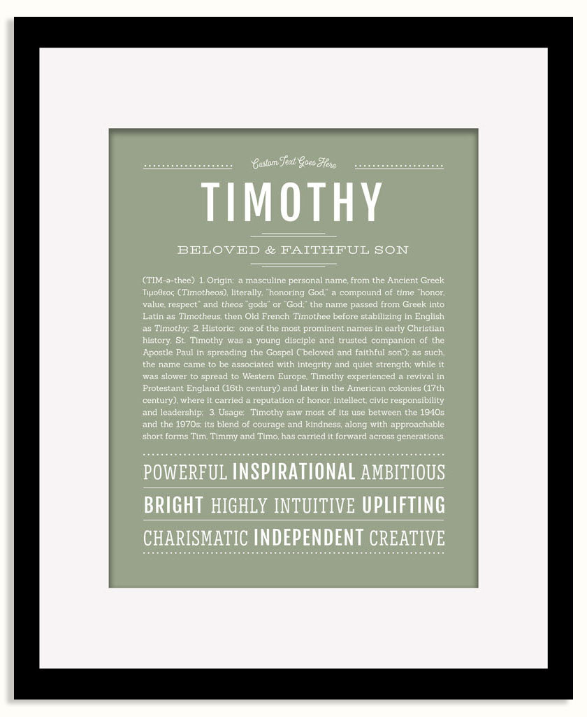 Frame Options | Sage | Black Frame, Matted