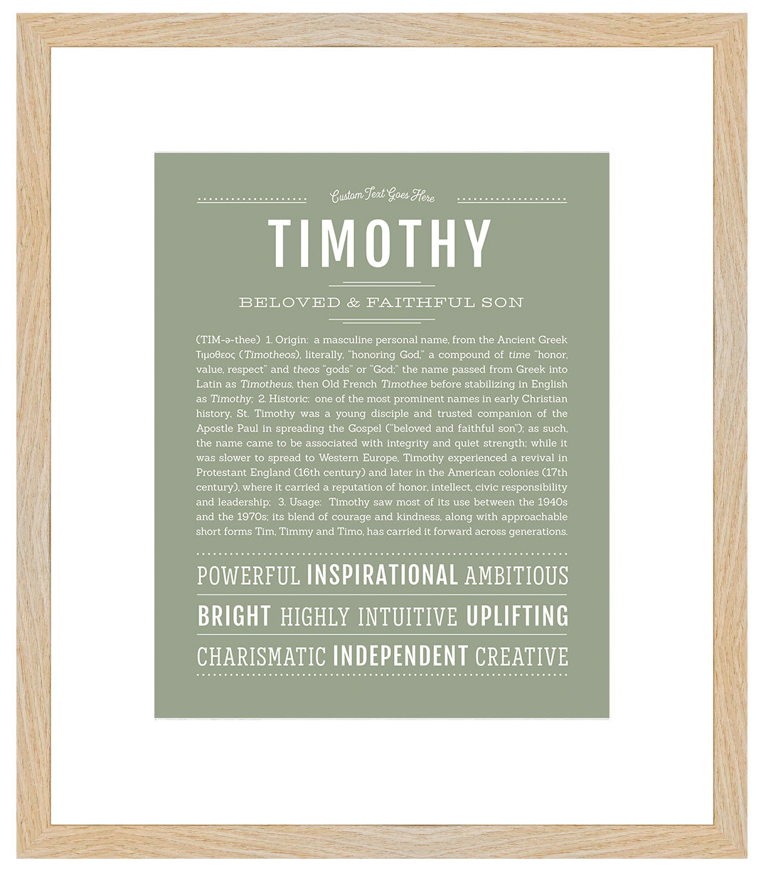 Frame Options | Sage | Maple Frame, Matted