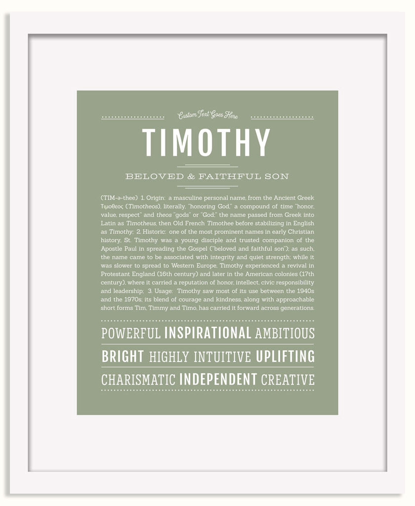 Frame Options | Sage | White Frame, Matted
