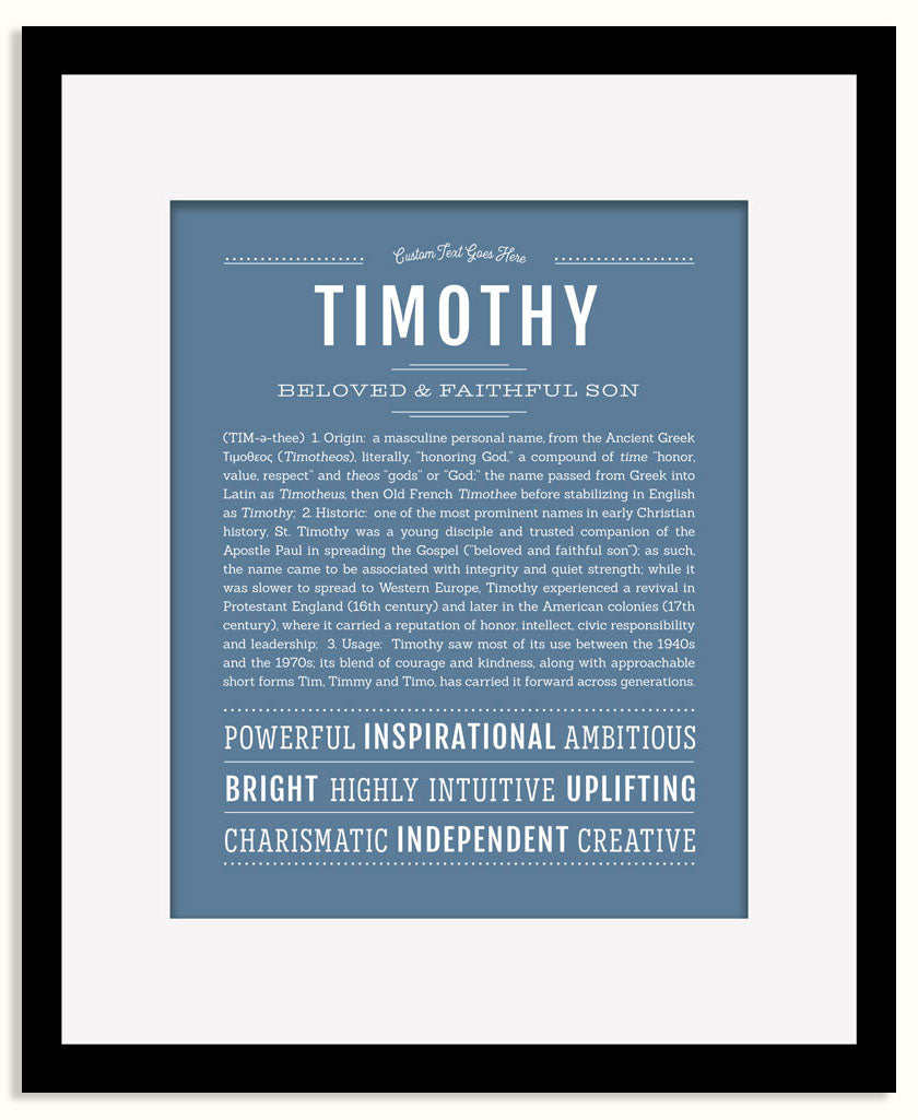 Frame Options | Steele Blue | Black Frame, Matted